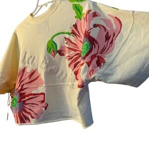 Spirit Jersey Isla Bonita Floral Crop Top, Size M, New with tag